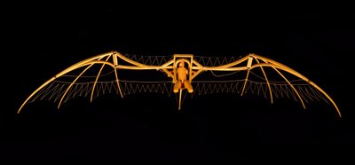 Model af Leonardo da Vincis svævefly (Leonardo da Vinci) - Museum for Videnskab og Teknikker af Leonardo da Vinci, i Milano af Leonardo da (after) Vinci