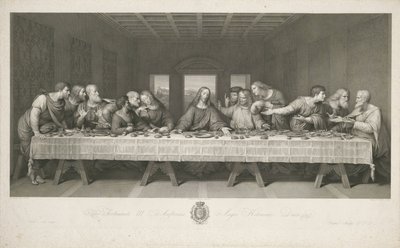 Den sidste nadver, tegnet af Teodoro Matteini, graveret af Raphael Morghen (gravering) af Leonardo da (after) Vinci