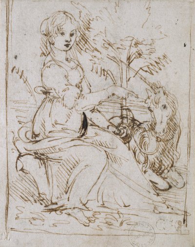 En jomfru med en enhjørning, slutningen af 1470