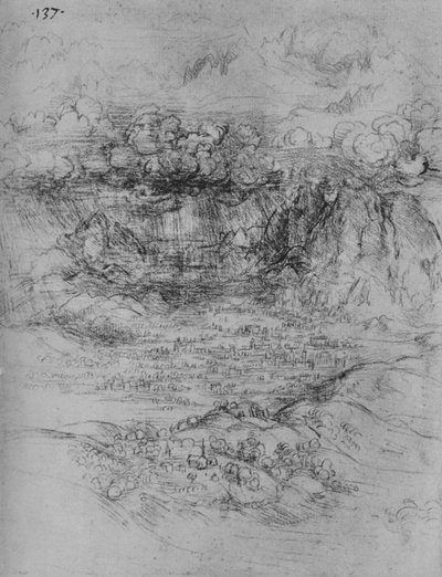 En storm over en alpedal, c1480 1945 af Leonardo da Vinci