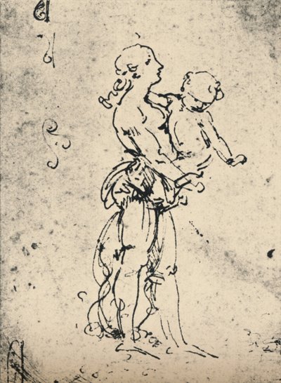 En kvinde, der bærer et barn, c1481 1945 af Leonardo da Vinci