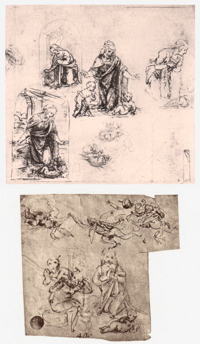 Tilbedelse af barnet, c1483 af Leonardo da Vinci