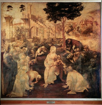 Tilbedelse af Magi - olie på træ af Leonardo da Vinci