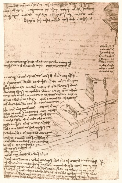 Arkitekttegning, c1472-c1519 1883 af Leonardo da Vinci