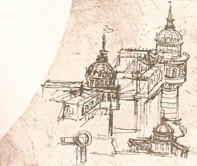 Arkitektur for slotte, c1472-c1519 1883 af Leonardo da Vinci