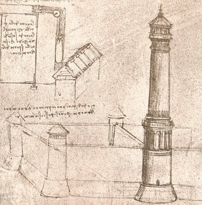 Arkitektur for slotte, c1472-c1519 1883 af Leonardo da Vinci