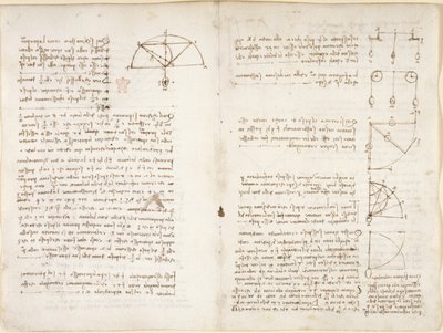 Arundel 263, f.10v, f.5 Noter og diagram om mekanik af Leonardo da Vinci