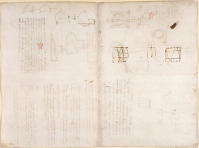Arundel 263, f.130v, f.133 Blank side med diagrammer, fra 