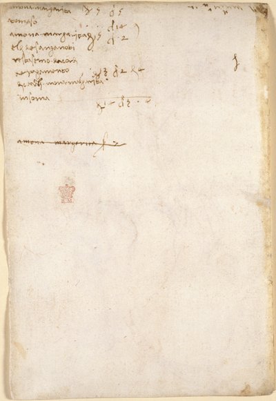 Arundel 263, f.149v, Oversigt over husholdningsregninger (ikke i Leonardos hånd) (1504), fra 