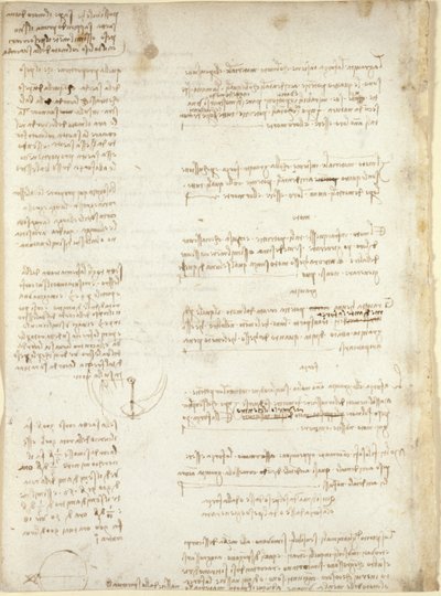 Arundel 263, f.151v, Noter og grove diagrammer fra 