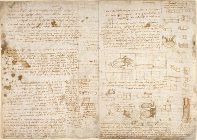 Arundel 263, f.223 Noter, diagrammer og skitser fra 