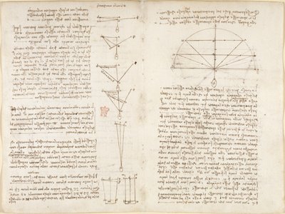 Arundel 263, f.6v, f.9 Noter og diagrammer om mekanik, med titlen 