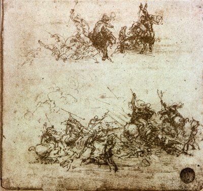 Battle of Horsemen Study for the Battle of Anghiari af Leonardo da Vinci