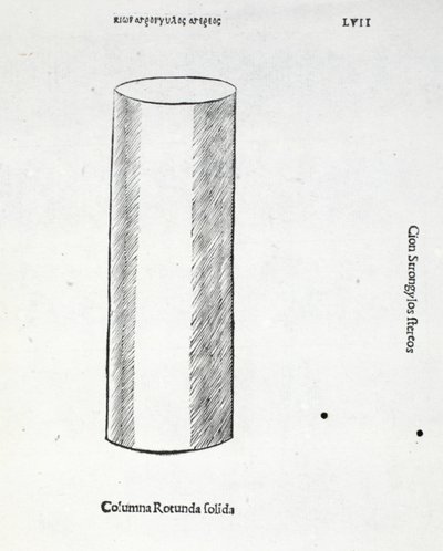 Columna rotunda solida, illustration fra "Divina Proportione" af Luca Pacioli (ca. 1445-1517), oprindeligt udgivet. Venedig, 1509 af Leonardo da Vinci