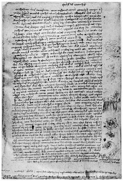 Beskrivelse af den store oversvømmelse, slutningen af det 15. århundrede eller begyndelsen af det 16. århundrede 1954 af Leonardo da Vinci