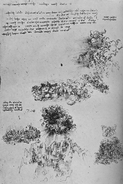 Ødelæggelse regnede fra himlen på jorden, c1480 1945 af Leonardo da Vinci