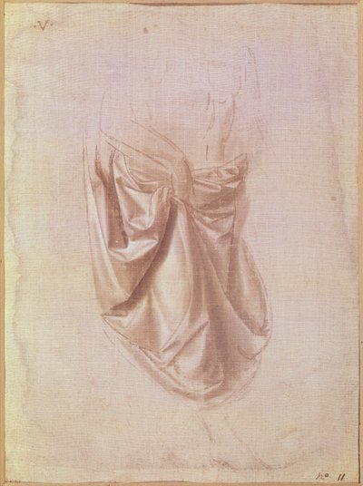 Draperistudie (gouache på lærred) af Leonardo da Vinci