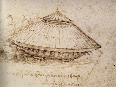 Tegning af en pansret kampvogn, ca 1485 af Leonardo da Vinci