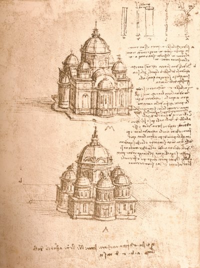 Tegning af kirker, c1472-c1519 1883 af Leonardo da Vinci