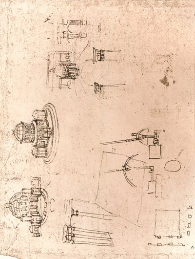 Tegning af kirkelig arkitektur, c1472-c1519 1883 af Leonardo da Vinci