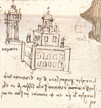 Tegning af projekter til slotte og villaer, c1472-c1519 1883 af Leonardo da Vinci