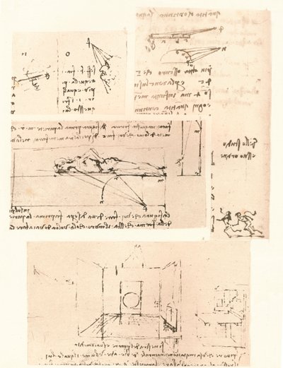 Fire tegninger, der illustrerer praksis med maleri, c1472-c1519 1883 af Leonardo da Vinci