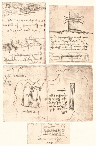 Fire topografiske tegninger, c1472-c1519 1883 af Leonardo da Vinci