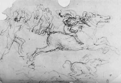 Galoperende rytter og andre figurer, c1480 1945 af Leonardo da Vinci