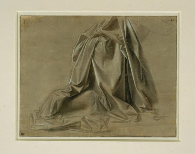 Kjolestudium til en knælende figur i tabt profil af Leonardo da Vinci