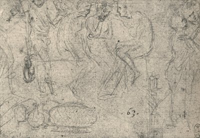Gruppe af figurer i samtale, c1480 1945 af Leonardo da Vinci