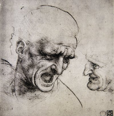 Leonardo da Vinci (Leonardo da Vinci) (1452 - 1519): Studie til slaget ved Anghiari (Imagine) af Leonardo da Vinci