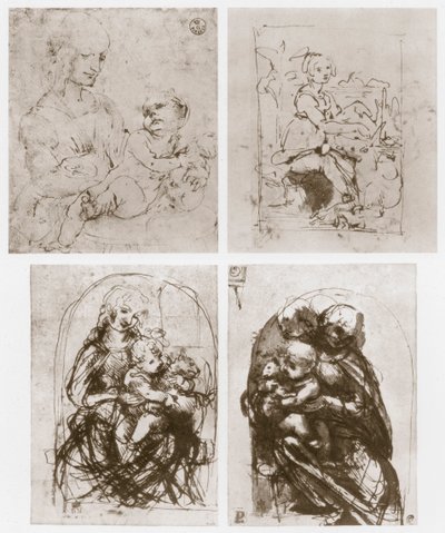 Madonna, 1400-tallet. af Leonardo da Vinci