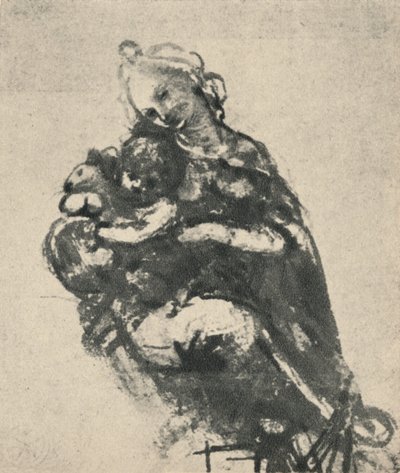 Madonna og barn med en kat, c1475 1945 af Leonardo da Vinci