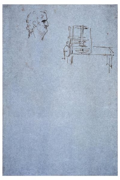 Mandsprofilportræt af Leonardo da Vinci