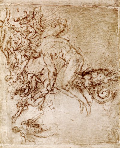 Pen og blæk skitser af Leonardo Da Vinci, 1913. af Leonardo da Vinci