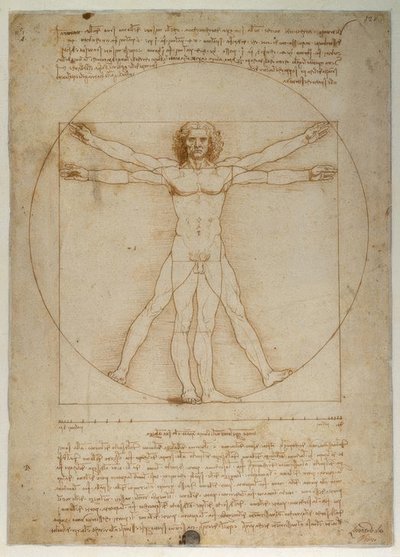 Ordning af proportioner af den menneskelige figur ifølge Vitruvius af Leonardo da Vinci