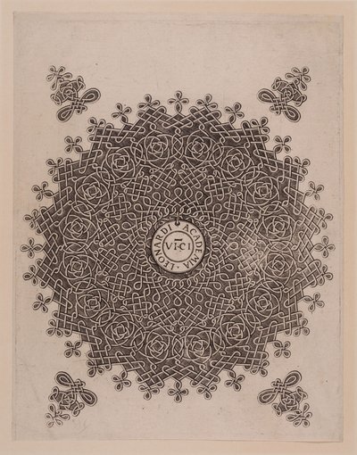 Cirkel med fletværk og knuder. Emblemet for »Academia Leonardi« i Milano af Leonardo da Vinci