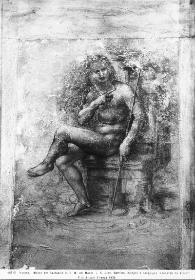 Johannes Døberen (kridt på papir) af Leonardo da Vinci