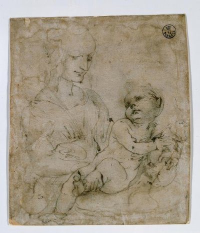 Studie af Madonna og Kat af Leonardo da Vinci