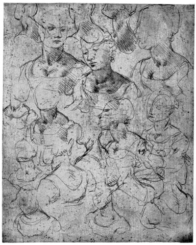 Studier til en halvlang kvindeskikkelse, 1400-tallet 1954 af Leonardo da Vinci