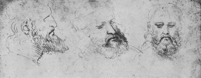 Studier af lederen af Cesare Borgia fra Three Points of View, c1480 1945 af Leonardo da Vinci