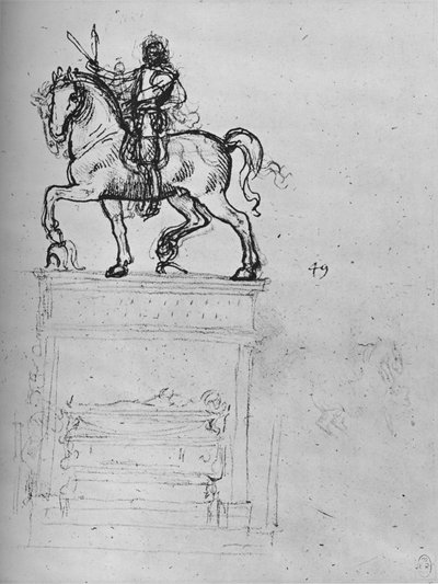 Studie til et ryttermonument, c1480 1945 af Leonardo da Vinci