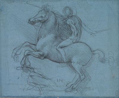 Studie til et ryttermonument (recto) af Leonardo da Vinci
