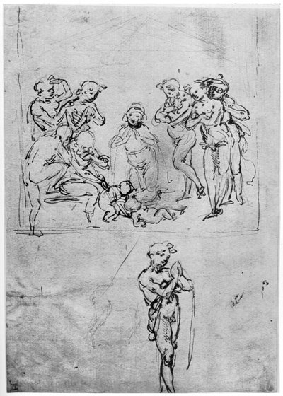 Studie til tilbedelse af Magi, c1481 1954. af Leonardo da Vinci