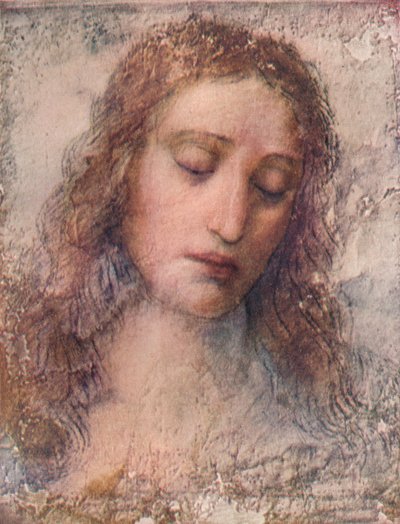 Studie for Kristi hoved til den sidste nadver, c1495, 1911 af Leonardo da Vinci