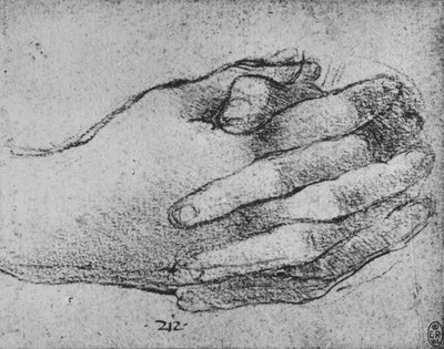 Study of Clasped Hands, c1480 1945 af Leonardo da Vinci
