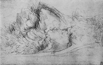 Studie af klippeformationer, c1480 1945 af Leonardo da Vinci