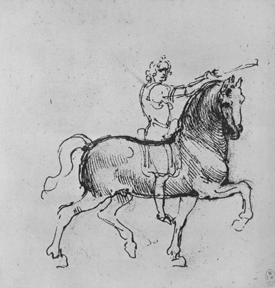 Studie af en rytter, c1480 1945 af Leonardo da Vinci
