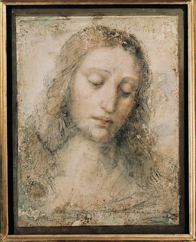 ""Kristi Forløserens Hoved"" Tegning af en elev af Leonardo da Vinci af Leonardo da Vinci