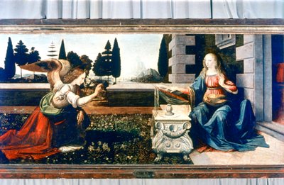 Bebudelsen, 1472-1475 af Leonardo da Vinci